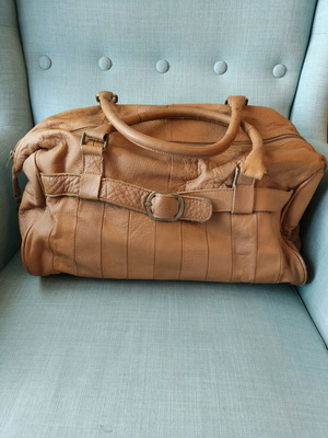 Women's leather shoulder bag like new, cognac vintage tote