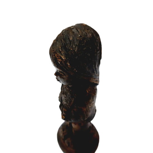 Vintage Copper Figurine Girl 16 cm 290 g with Patina