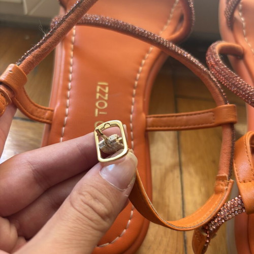 Marco Tozzi orange sandals with rhinestones, size 39