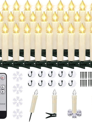 Ziyoudoli LED Christmas candles set of 30 like new with remote and timer