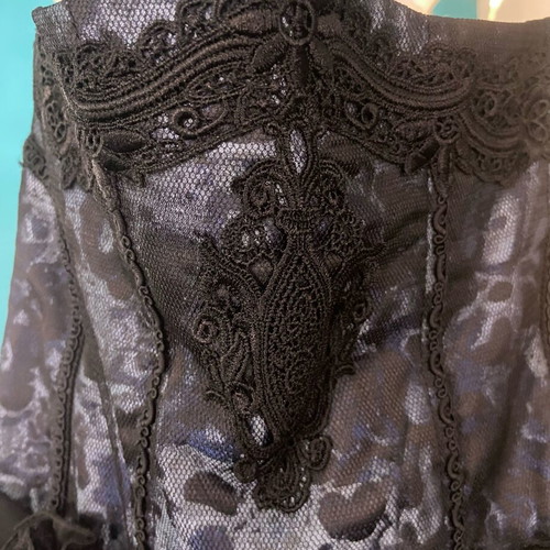 Gothic skirt with underbust corset PunkRave like new, black and blue