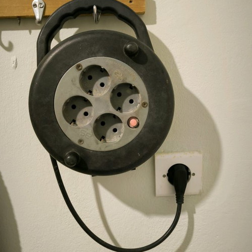 German extension cord used, approx. 15m reel