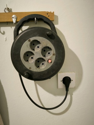 German extension cord used, approx. 15m reel