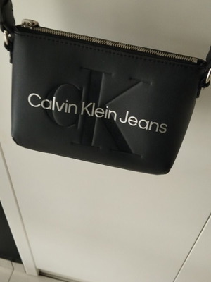 Calvin Klein shoulder bag new, black with silver logo
