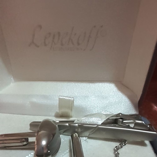Lepekoff titanium cufflinks and tie clips set used