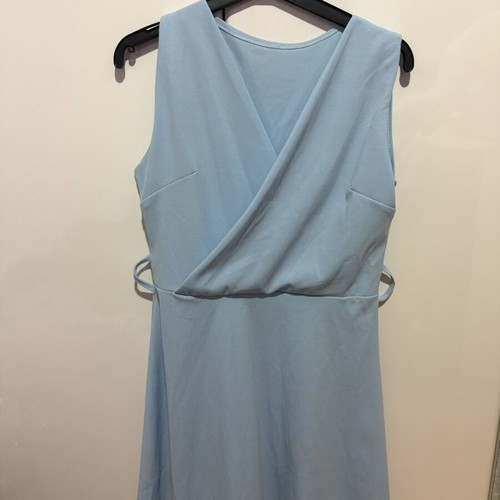 Blue sleeveless dress medium with wrap design used