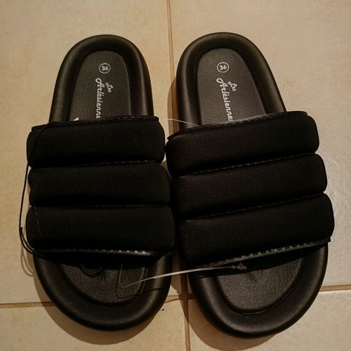 Women's slippers new size 36 black flatform