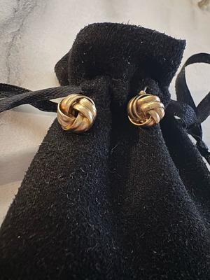 Steel earrings like new, gold-colored