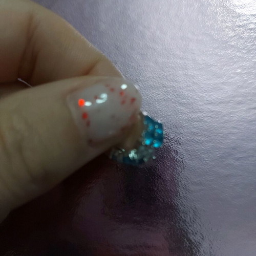 Ear cuff like new, blue and silver