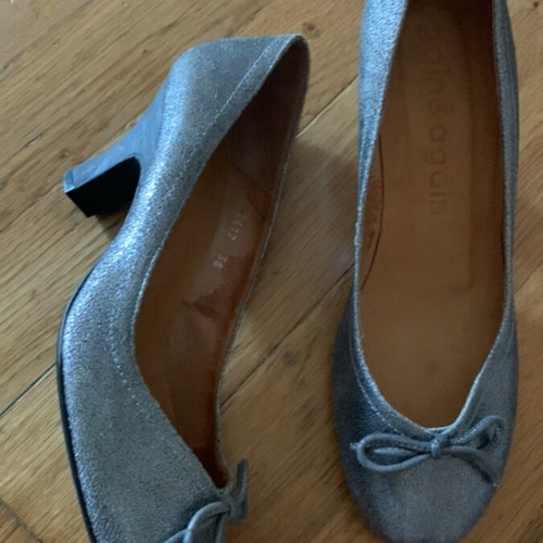 Ballerina shoes gray like new, leather, size 38