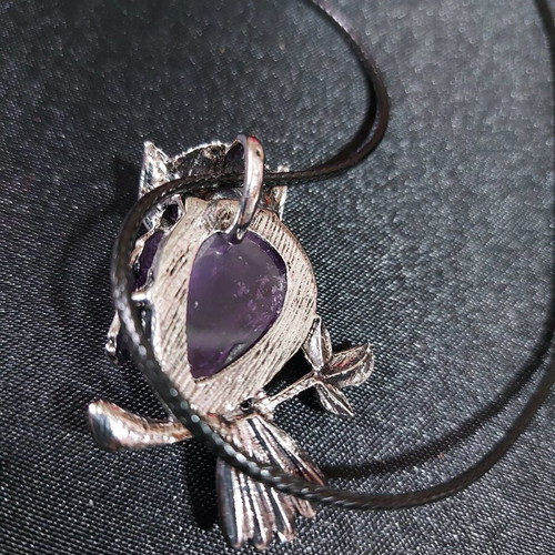 Necklace with amethyst semi-precious stone new