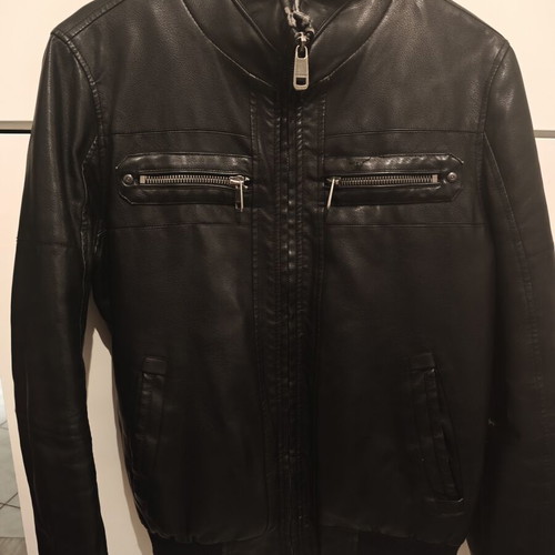 Edward Jeans men's faux leather jacket M used, black