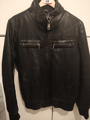 Edward Jeans men's faux leather jacket M used, black