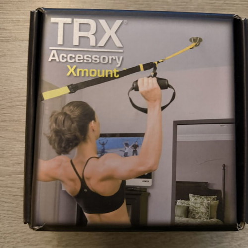 TRX straps used, yellow color, without hook