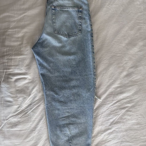 Zara denim pants used, destroyed look, loose fit, size L