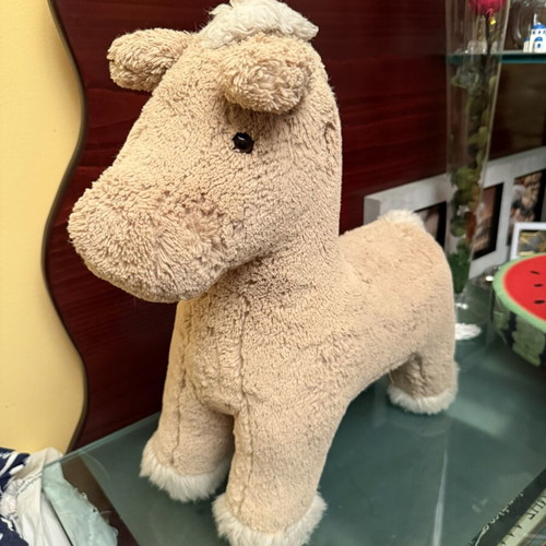 Plush Sheep used, soft and cuddly beige toy