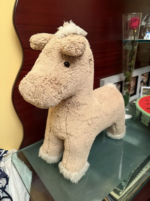 Plush Sheep used, soft and cuddly beige toy