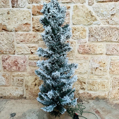 Christmas tree snow-covered with 70 white LED lights, new