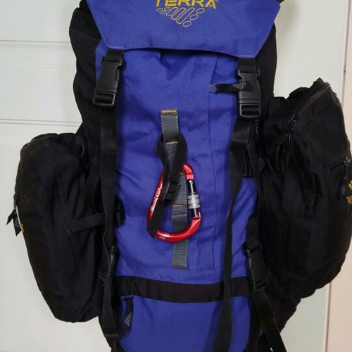 Terra Vermont 75L trekking backpack used for hiking and mountaineering