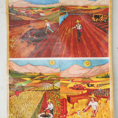 Old school map Farmer used with wooden rods