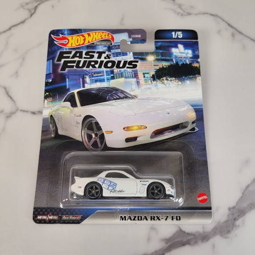 Hot Wheels Mazda RX-7 FD white premium Fast and Furious