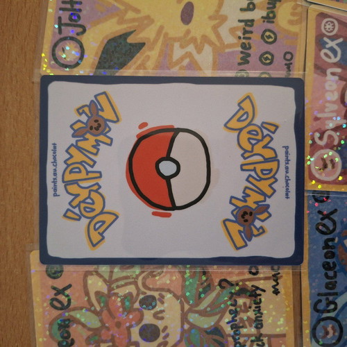 Fanmade Derpymon cards with foil confetti, set of 9
