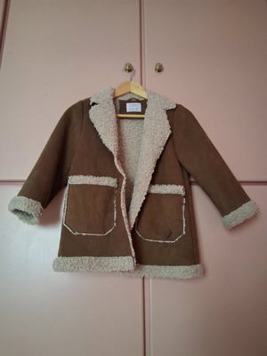 Zara kids coat like new for 8 years old, beige and brown