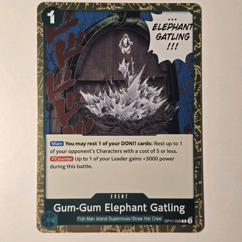 Gum Gum Elephant Gatling One Piece card game card like new, rare
