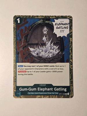 Gum Gum Elephant Gatling One Piece card game card like new, rare