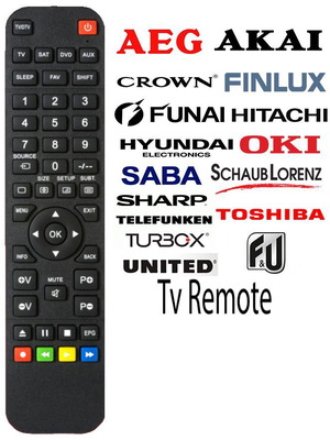 Универсално дистанционно управление AEG AKAI F&U FINLUX HITACHI SABA SHARP TELEFUNKEN TURBO-X TOSHIBA UNITED