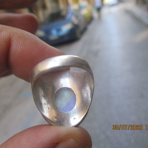 Silver women's ring with moonstone, new, size 59