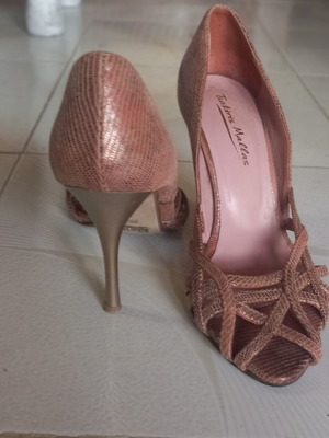 Tsakiris Mallas nudes pink leather peep toe heels size 37 used