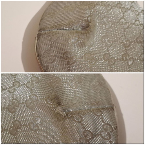 Gucci Crossbody Bag Metallic Silver Canvas used