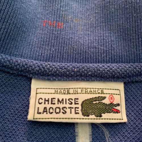 Lacoste polo shirt medium blue, made in France, 90s