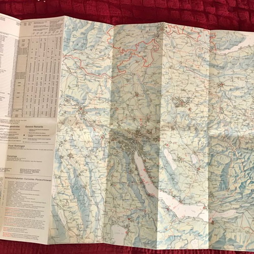 Zurich vintage foldable map 1974 like new