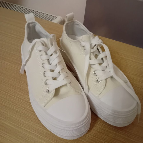 Women's white athletic shoes, size 40