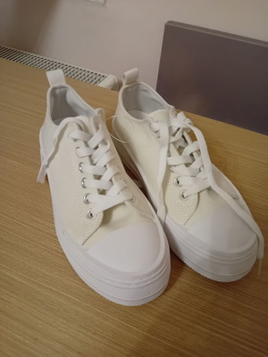 Women's white athletic shoes, size 40