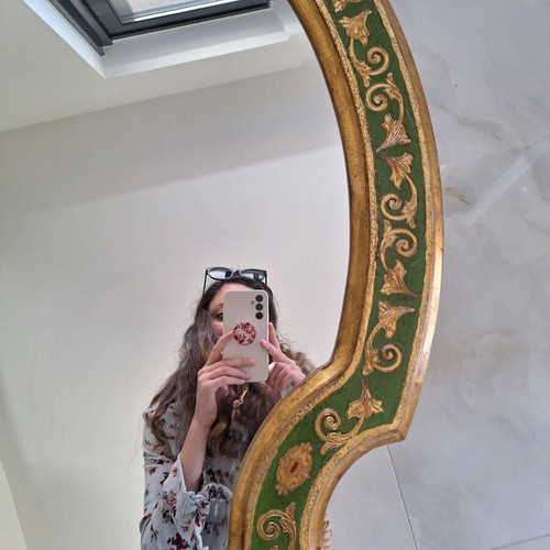 Handmade marquetry mirror like new