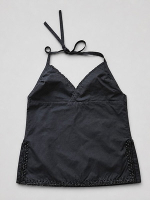 Dsquared2 summer black top with open back like new, cotton