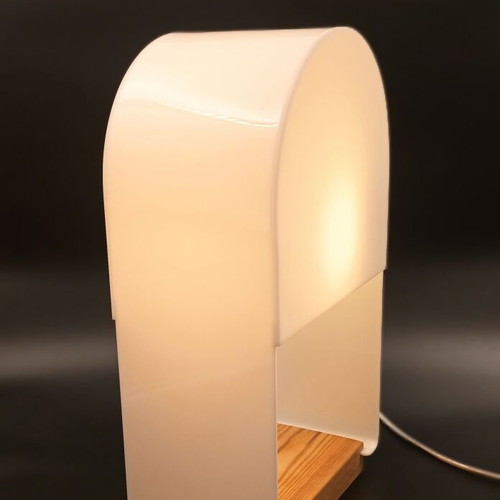 Table lamp model SANTORINI new, plexiglass and wood