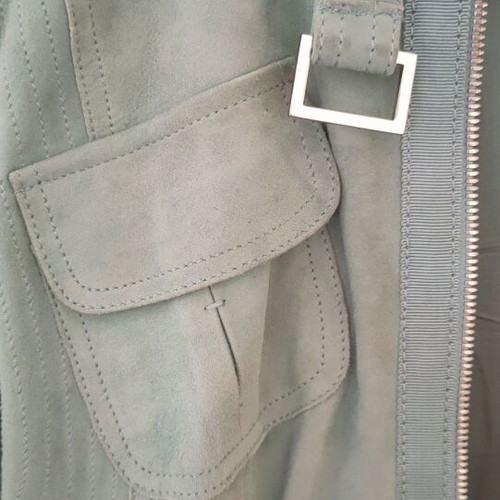 Karen Millen suede jacket used, turquoise, size M