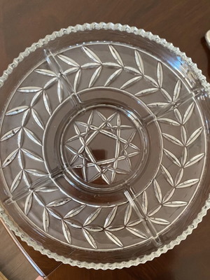 Vintage crystal platter for nuts