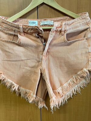 Funky Buddha denim shorts new, apricot, regular fit, destroyed effects