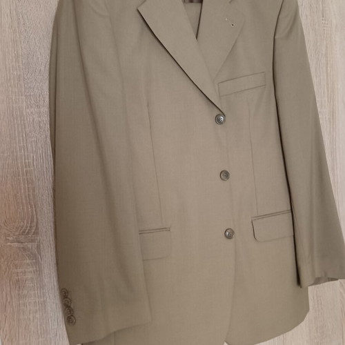 Delius men's suit new, size 52, wool cashmere blend beige