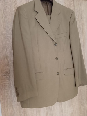 Delius men's suit new, size 52, wool cashmere blend beige