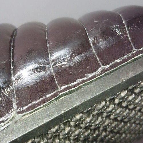 Gun metal silver slides, size 37
