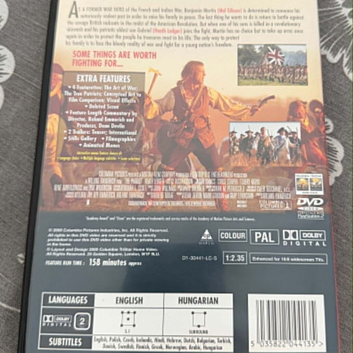 The Patriot DVD used, Mel Gibson, Heath Ledger
