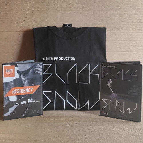 Burn Energy Drink T-shirt and DVD set collectible, new
