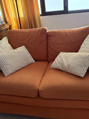 Two- and three-seater sofa set with new cushions
