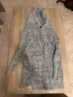 Πλεκτή ζακέτα Anel μεταχειρισμένη, γκρι και τιρκουάζ, one size